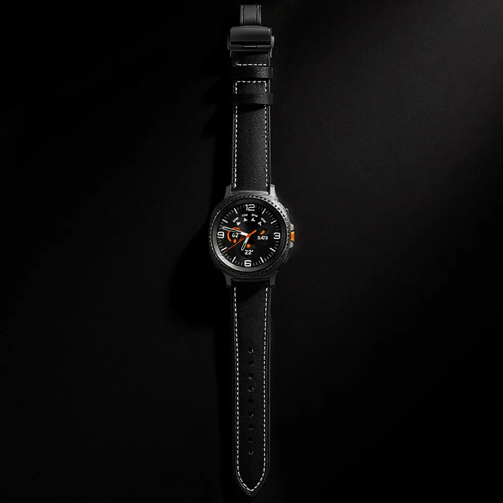 Pulseira de couro de alta qualidade para samsung galaxy watch ultra 2025 47mm pulseira com fivela borboleta galaxy watch 8 40/44/46mm