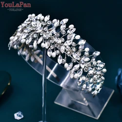 YouLaPan Rhinestone Pearls Wedding Headband Crystal Bridal Dress Headwear Woman Party Hair Accessories Bridesmaid Gift HP608