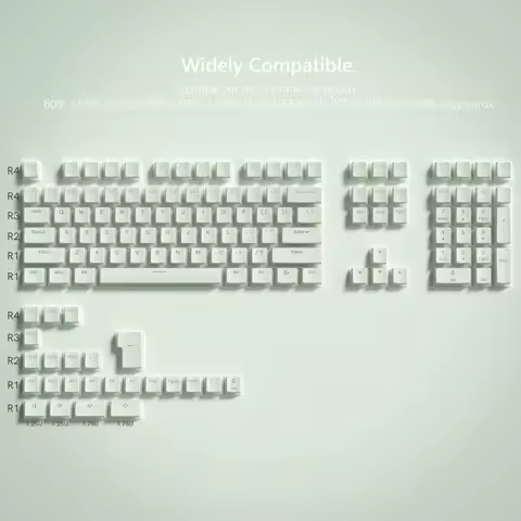 129 Key Green Pudding PBT Double Shot Keycaps OEM Profile Custom Keycap Set for 100%, 75%, 65%, 60% Gaming Mechanical Keyboard