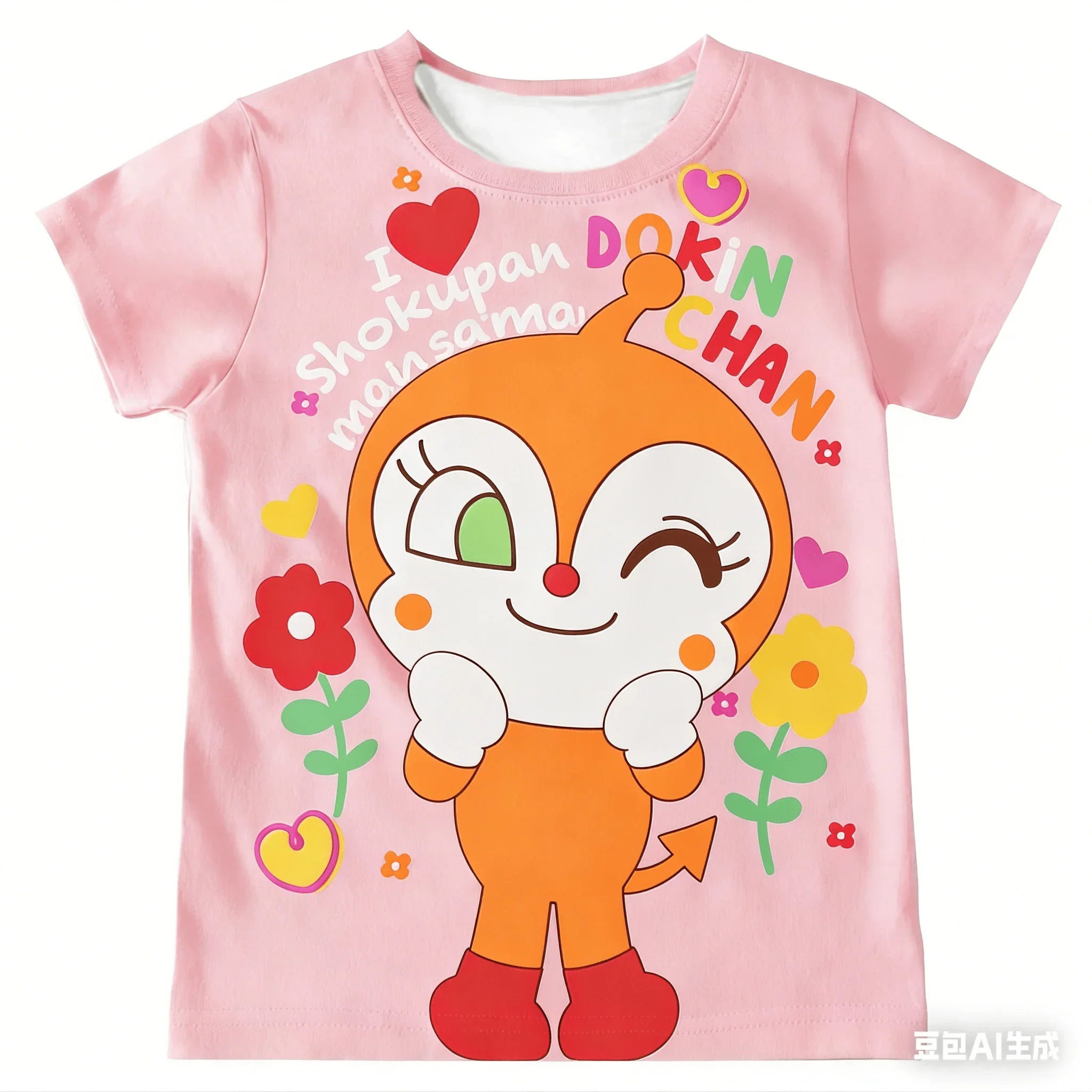 Anpanman Kinder-T-Shirt-Set, Baikinman Dokinchan, schnelltrocknendes Anime-Fan-T-Shirt für Jungen und Mädchen, Cartoon-Anime-Schnelltrocknungs-T-Shirt. – Detail 8