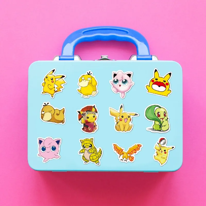 100 buah stiker Pokemon kartun lucu untuk anak laki-laki perempuan hadiah sekolah kelas untuk perlengkapan pesta siswa Dasar