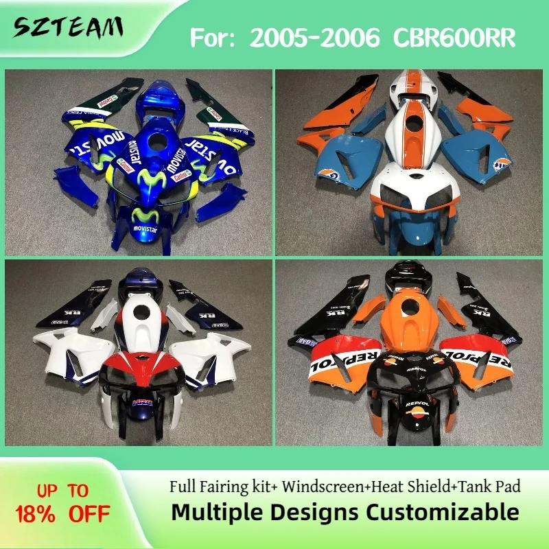 

For Honda CBR600RR 2005 2006 Motorcycle Fairings CBR 600RR 05 06 Injection Free Complete Fairing Kit Pro