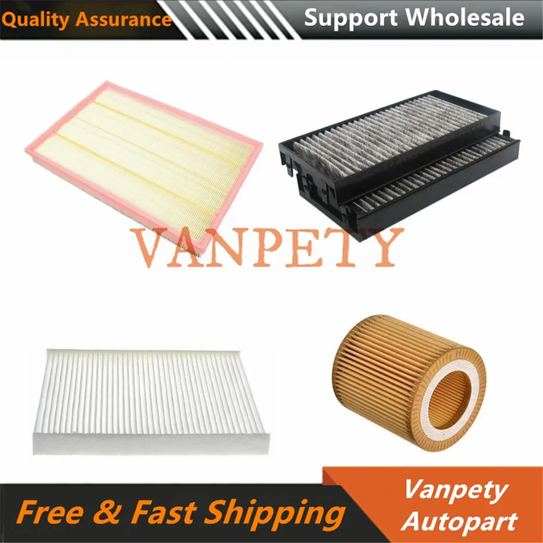 New 4PCS Car Air Filter Oil Filter Cabin Filter Sets 64316945586 64319194098 11427566327 13717548888 Suit for BMW X5 E70 3.0SI