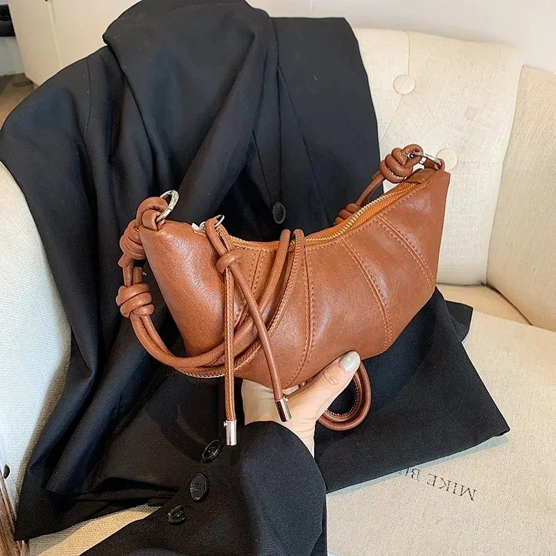 

PU Designer Luxury Dumpling Bags High Quality Fashion Female Bags on Sale 2025 Brand Sewing Casual Versatile Shoulder Bags