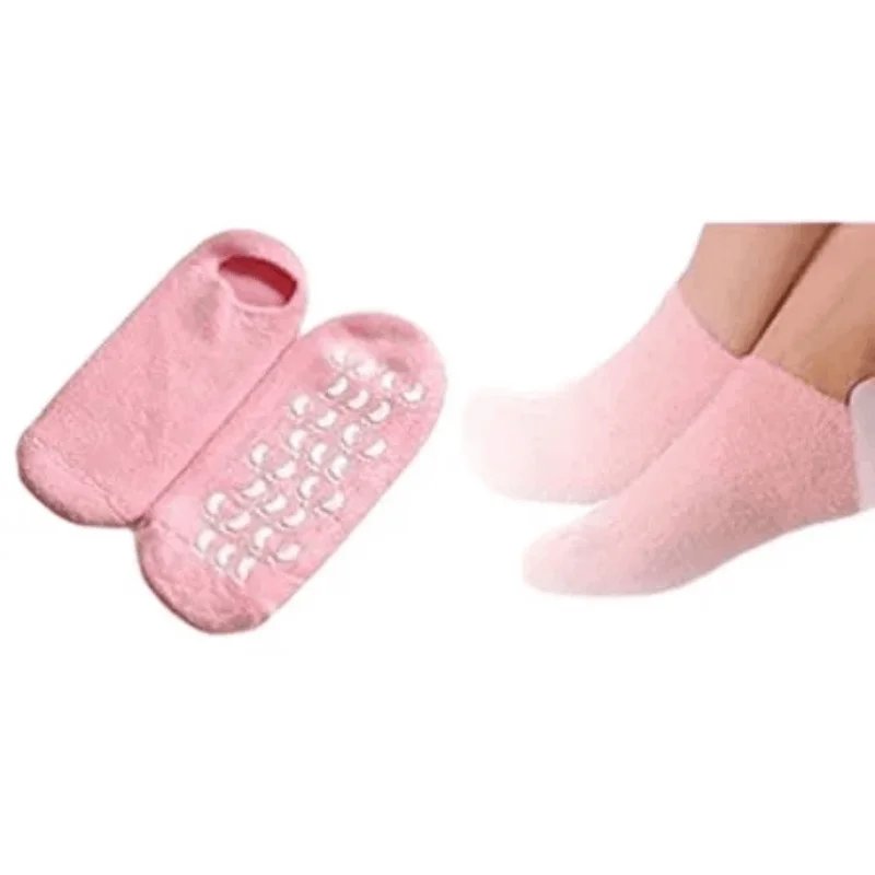 

1Pair Reusable SPA Gel Socks Moisturizing Whitening Exfoliating Velvet Smooth Beauty Foot Care Silicone Socks Feet Care