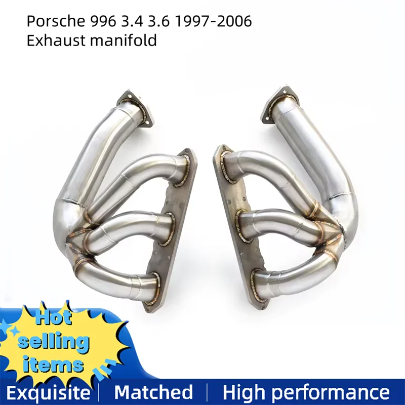 

High flow stainless steel exhaust manifold for Porsche 996 3.4 3.6 1997-2006 exhaust system downpipe