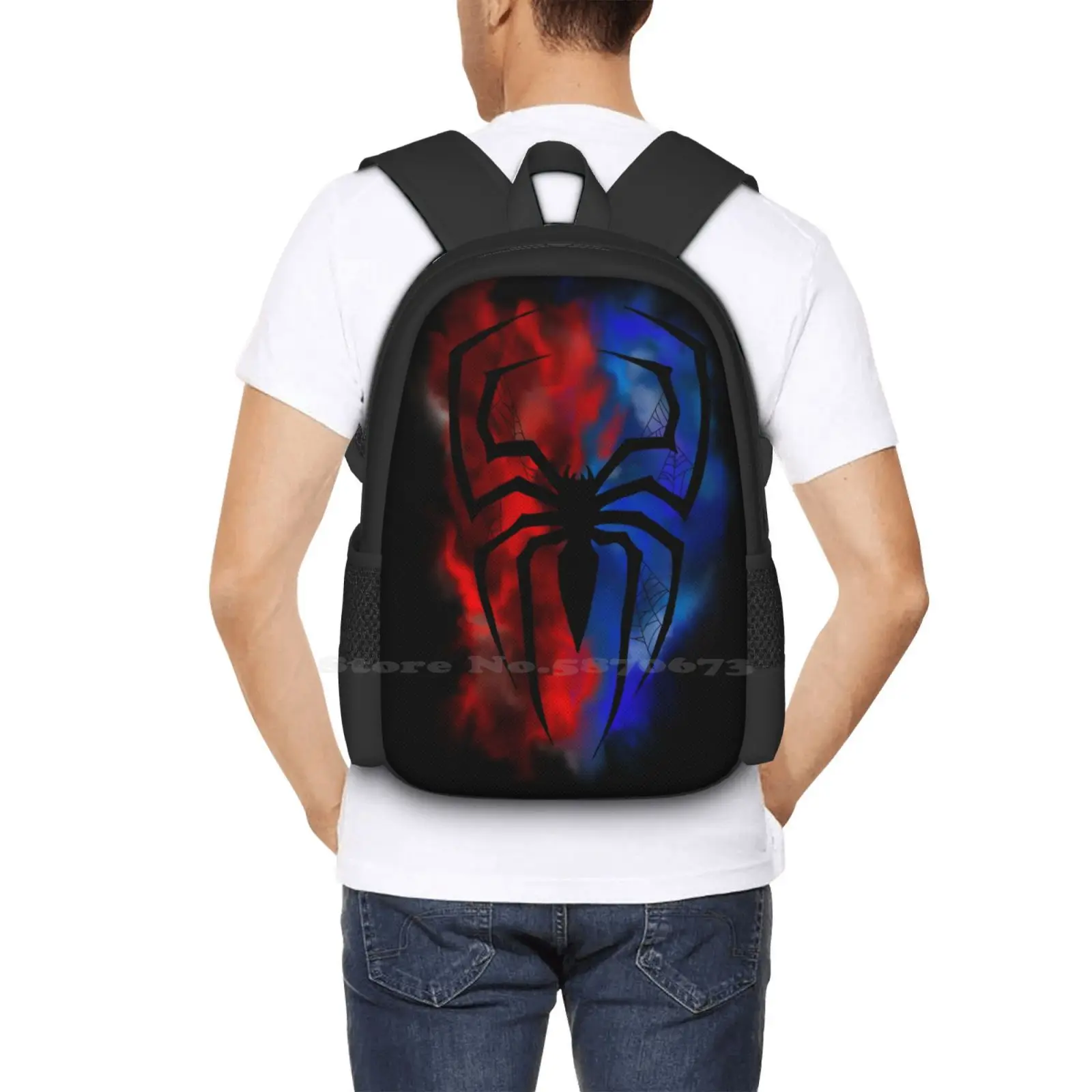 Smokey Spidey-mochila de diseño con estampado 3D, bolsa de estudiante, héroe, superpelícula, cómic, vengador