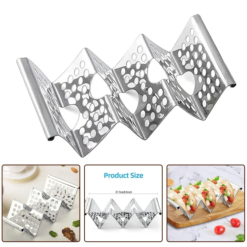 Mexican Roll Rack Taco Holder Stainless Steel Taco Holder Wave Shape Tray Holder Taco Cake Rack Display Stand Kitchen Gadgets NE