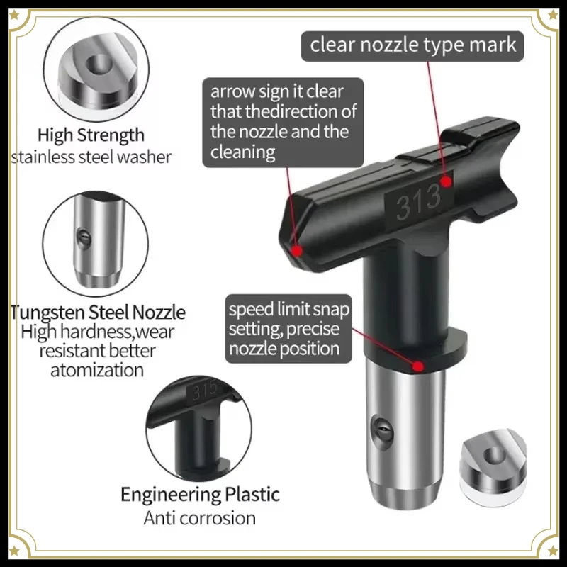 3600 PSI Airless Paint Spray Gun, Reversible 517 Nozzle Tip Guard Swivel Joint with 11 Inches Extension Pole, High Pressure