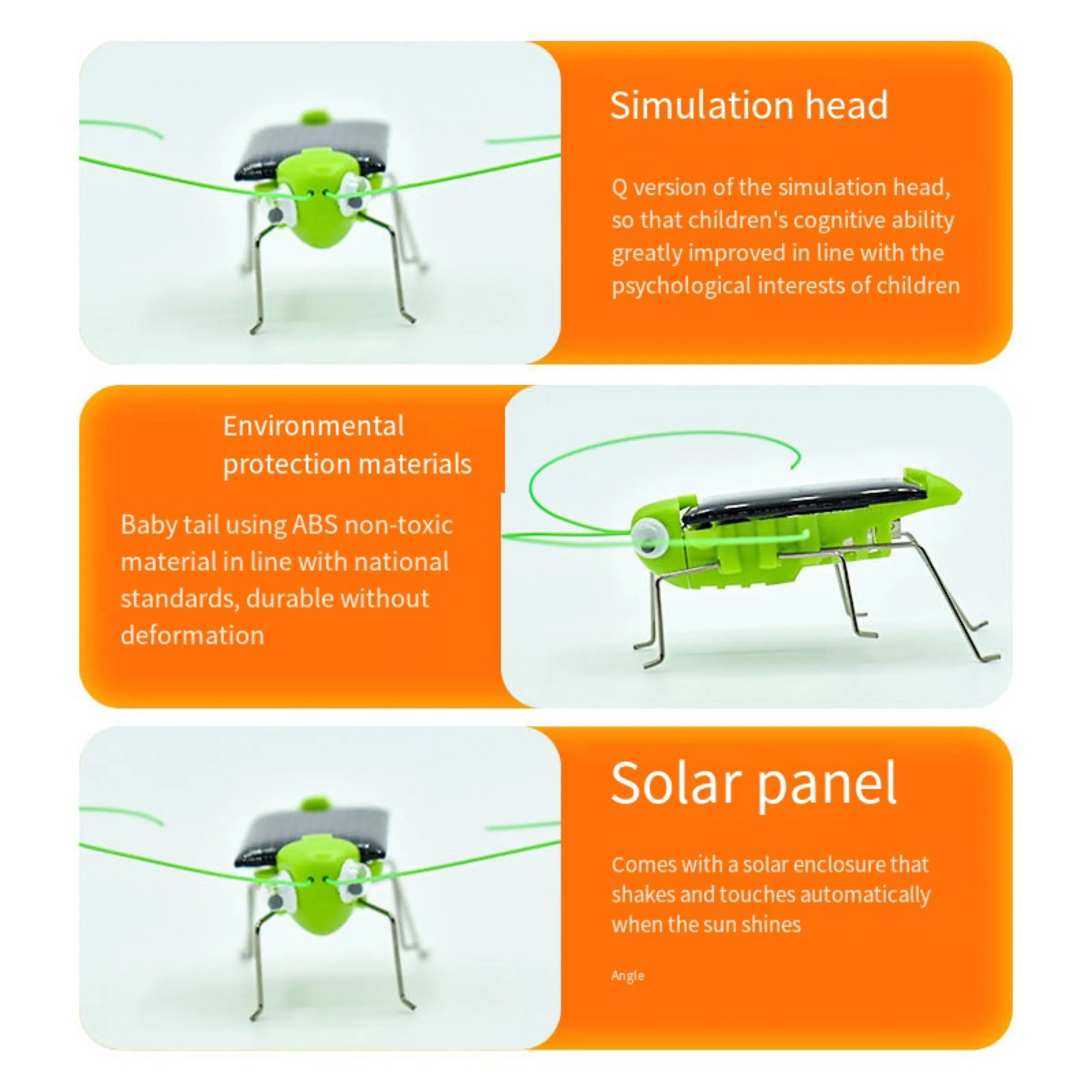 Juguete de saltamontes Solar rompecabezas niños regalo seleccionado simulación insecto regalo niños y niñas ciencia educación divertido juguete móvil chico