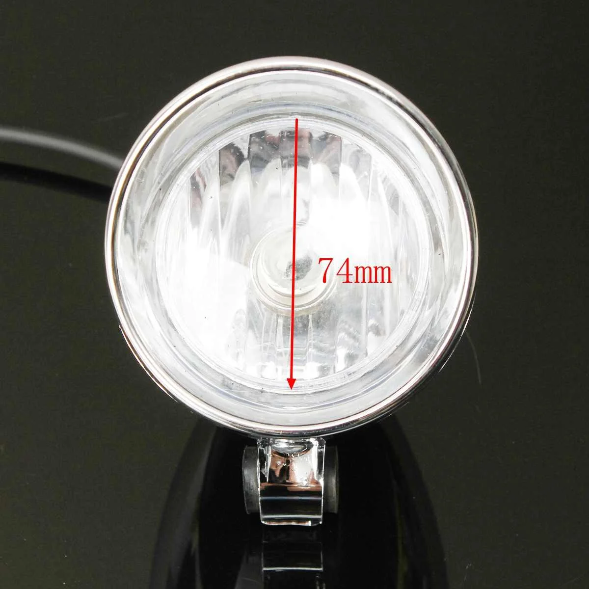 2Pcs Universal DC 12V 4 Motorcycle Bullet Headlight Spot Fog Lamp Chrome Lamp Amber Light for Harley for Honda for Yamaha