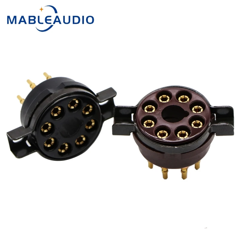 1PCS Original 8 Gold-plated Feet Guitar Sound Amplifier Speaker Electronic Tube Holder Bakelite Material