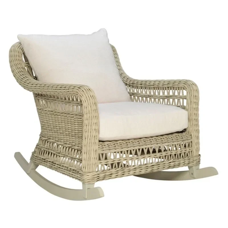 Sofa chair rattan courtyard outdoor open-air B & B hotel leisure rattan chair lazy rocking chair