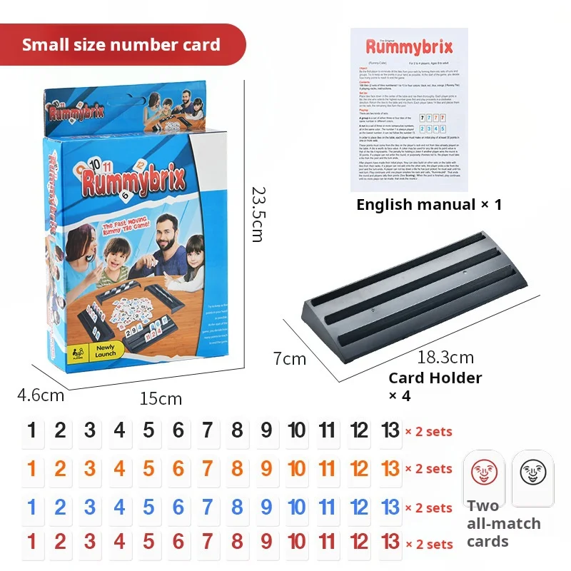 

Kids Fast Moving Rummy Tile Classic Board Game 2-4 People Israel Mahjong Digital Game Hotest Party Social Game Portable Gift
