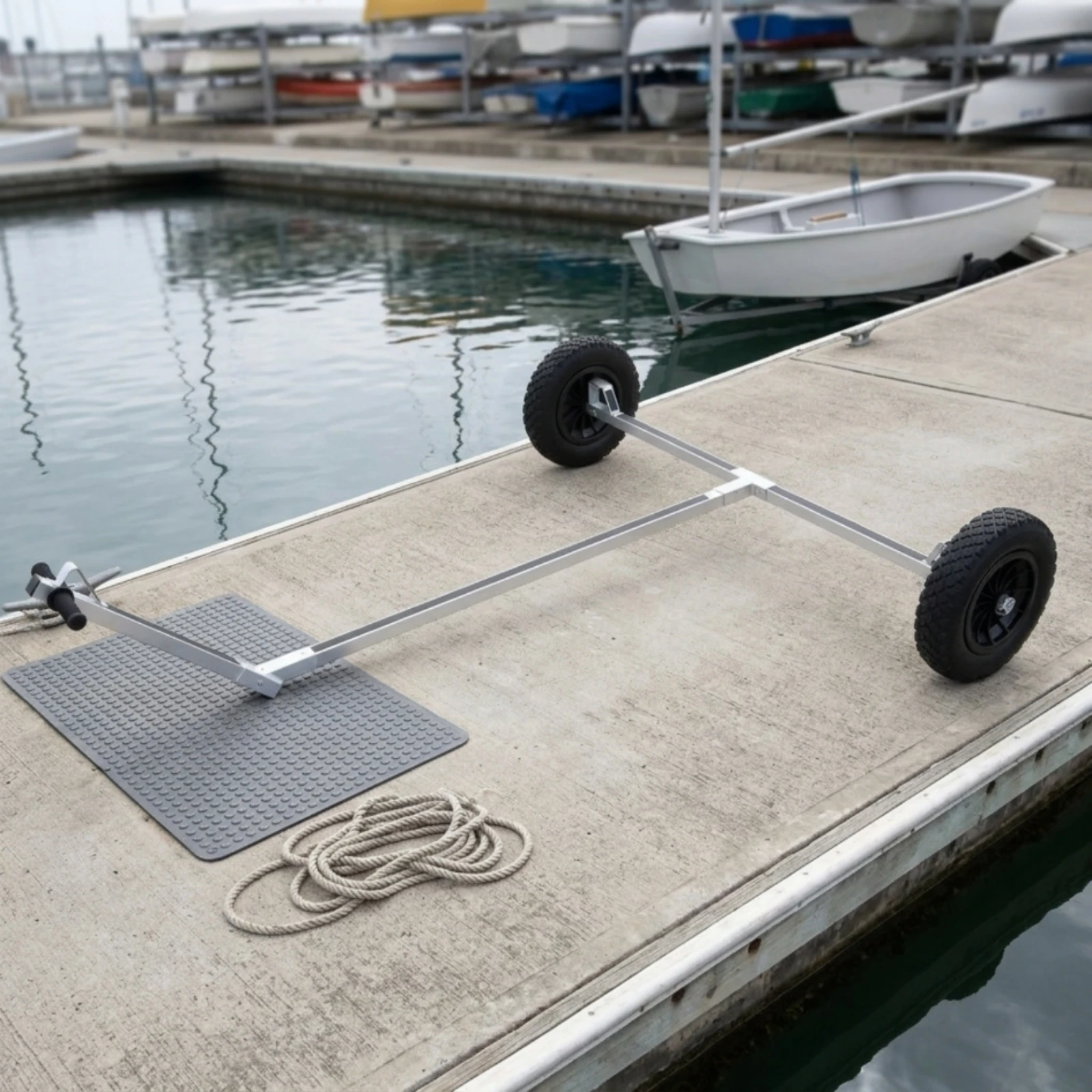 Sailboat Trailer Lightweight Boat Launching Dolly Launching Trolley Portable Trailer Dolly with Support Bracket Stable