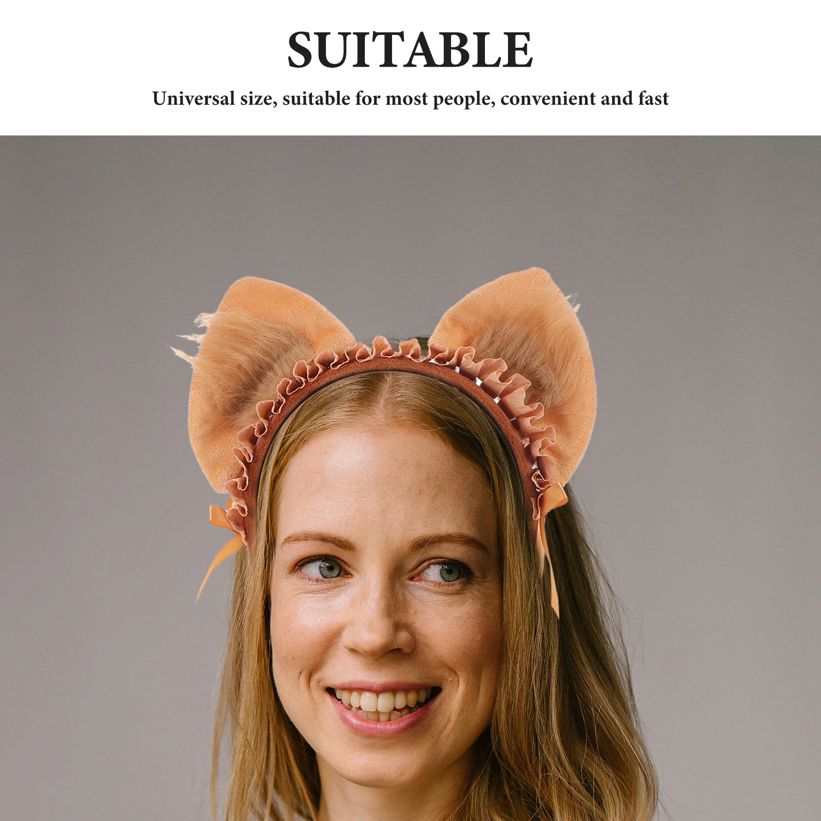 Fuchsohren-Stirnband, braunes pelziges Tierohren-Haarband für Cosplay, Party, Halloween, Anzieh, stilvolles Accessoire für Mädchen und Frauen