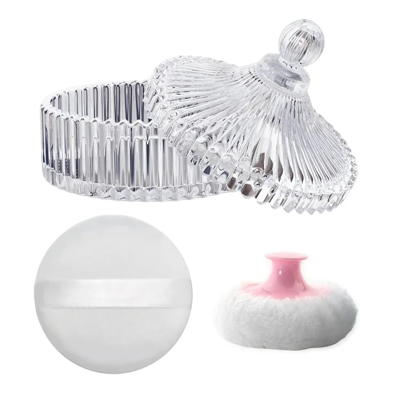 Juego de esponjas y contenedores para polvo corporal B26B, esponjas para polvo para mujeres, contenedores para bebés y polvos sueltos para maquillaje en seco y húmedo