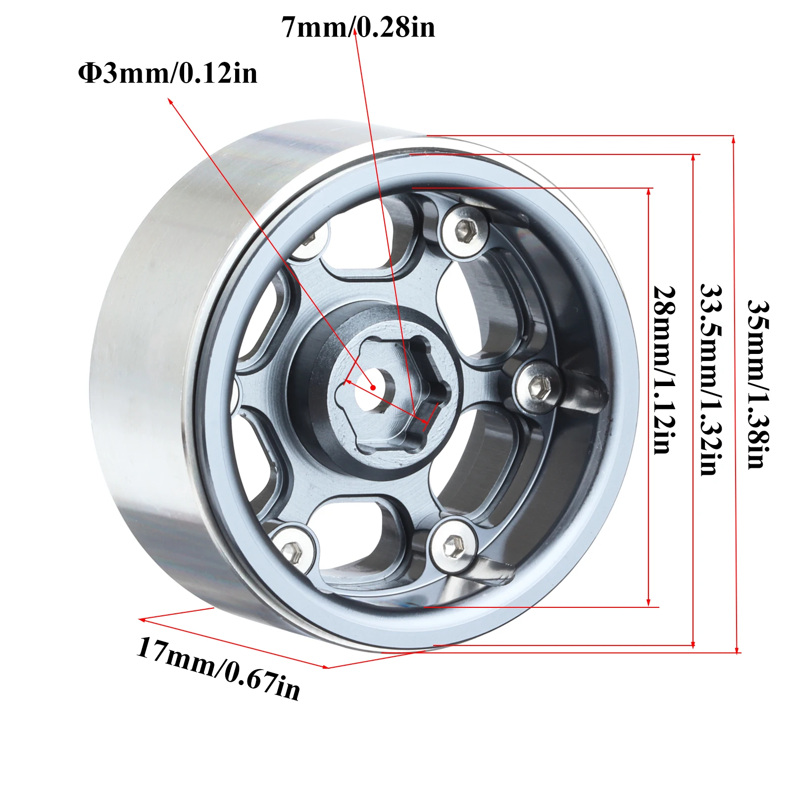 Hoocrawler المطاط عجلة الإطارات عدة مستنقع مخلب 70*27 مللي متر 1.3 "إطارات العجلات ل 1/18 TRX4M 1/24 RC SCX24 #3