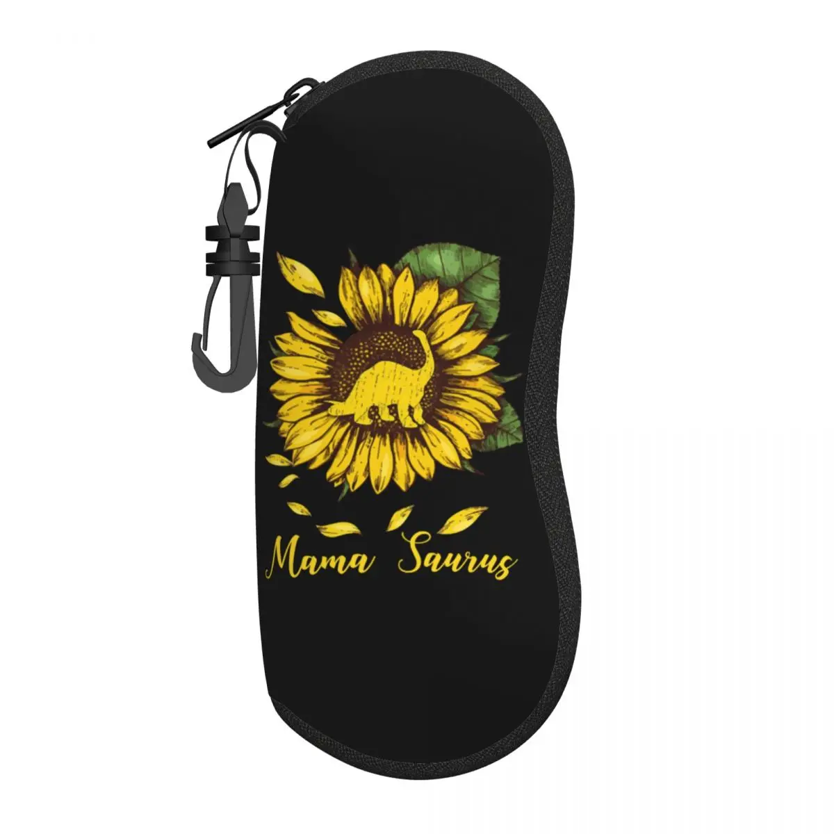 Custom Mamasaurus T Rex Dinosaur Shell Eyeglasses Case Sunflower Mama Saurus Mothers Day Glasses Case Sunglasses Box Pouch