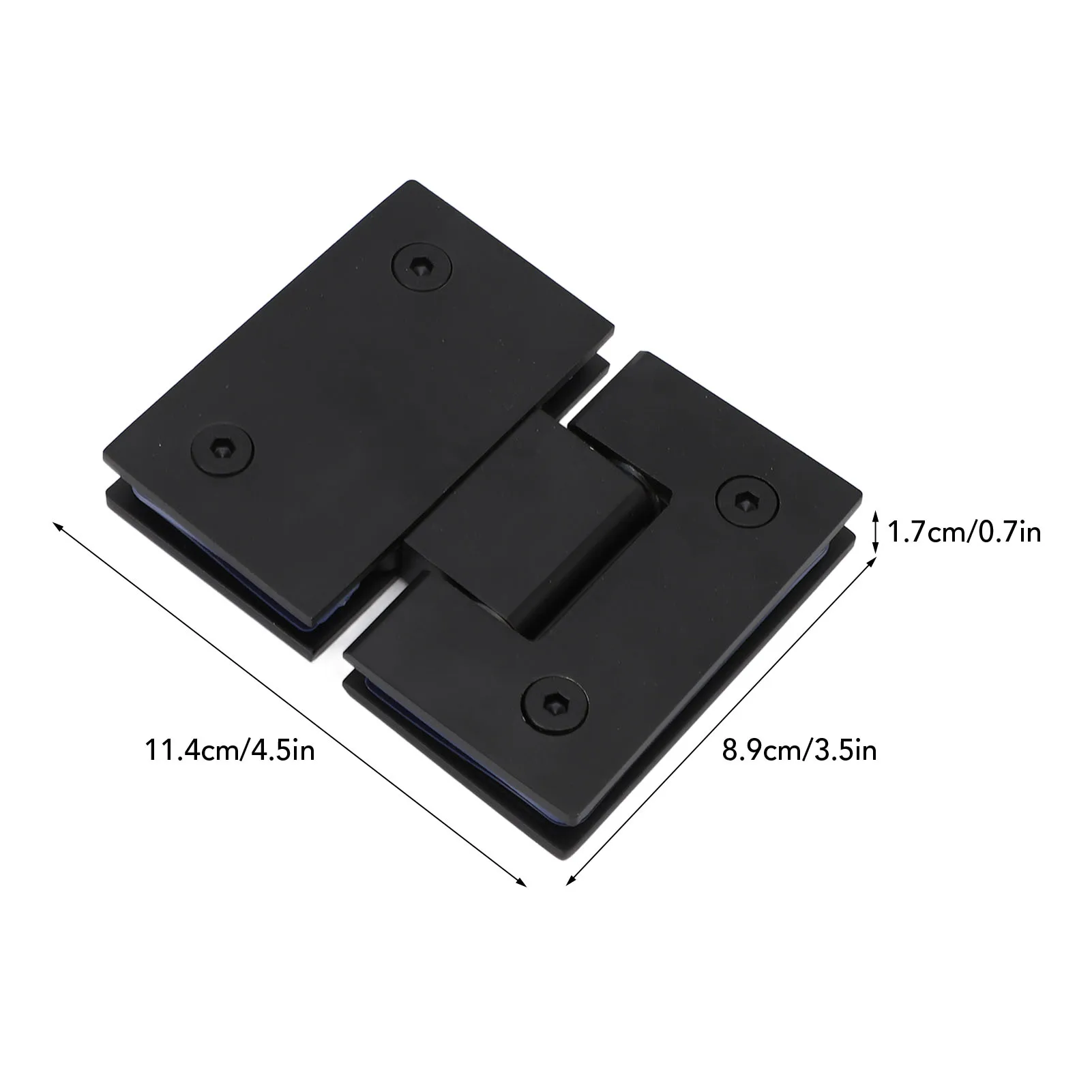 Glass Shower Door Hinges 180 Degree Stainless Steel Heavy Duty Glass Door Hinges for 5/16-1/2in 8mm-12mm Thick Frameless Doors