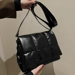 Luksusowa haftowana torba na ramię w kratę damska torba kurierska w jednolitym kolorze torba Crossbody Retro damska torebka pod pachami