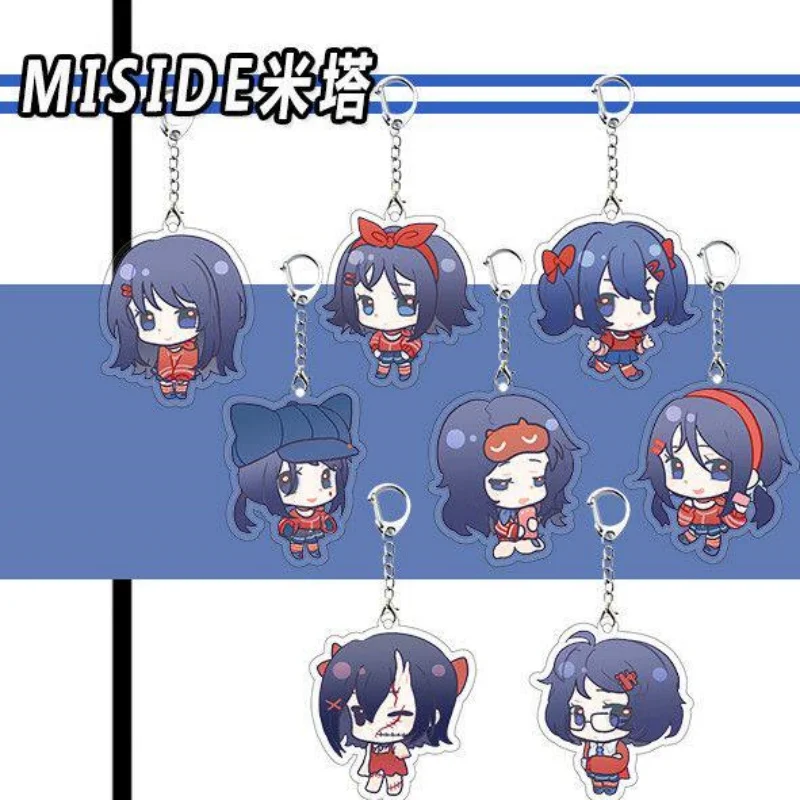 MiSide Anime Keychain Arcylic Cartoon Figures Mita Keyrings Kids Gift Key Chain Accessories Fans Gifts 6cm
