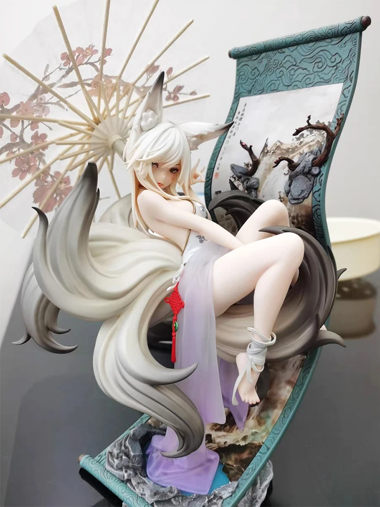 

Original 25cm Animester Painting Fox Figure Mo Li Anime Figure Pvc Collectible Model Toy Statue Desktop Decoration Kid Xmas Gift