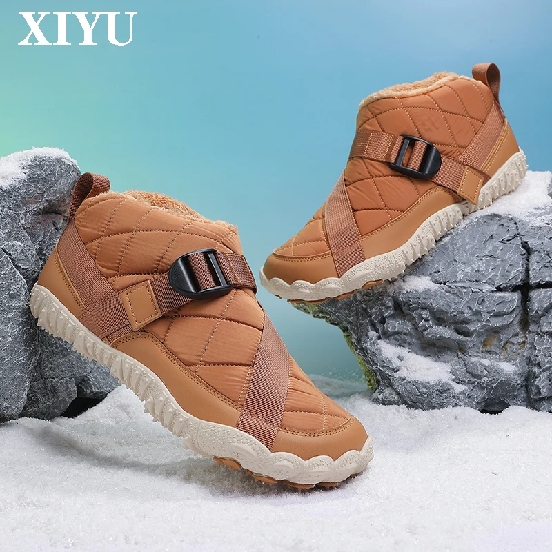 

Зимние мужские зимние туфли, теплые плюшевые мужские высококачественные зимние противоскользящие спортивные туфли, уличные мужские походные короткие ботинки, рабочая обувь