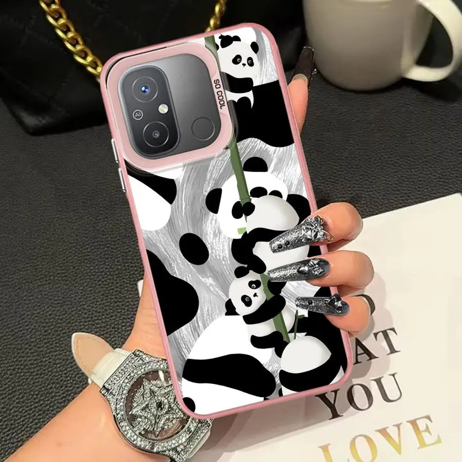 حافظة لطيفة على شكل باندا لهاتف Xiaomi Redmi 10C 9T 9C A1 A2 Plus 12C 14C K60 A5 13C غطاء هاتف خلفي #3