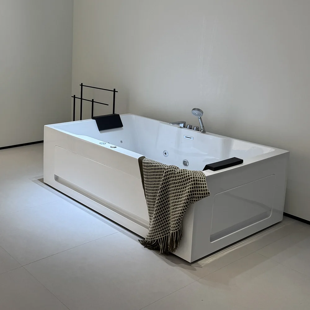 

New Design Hot Selling 2 Person Acrylic Freestanding Hydromassage Bathtub With LED Lights