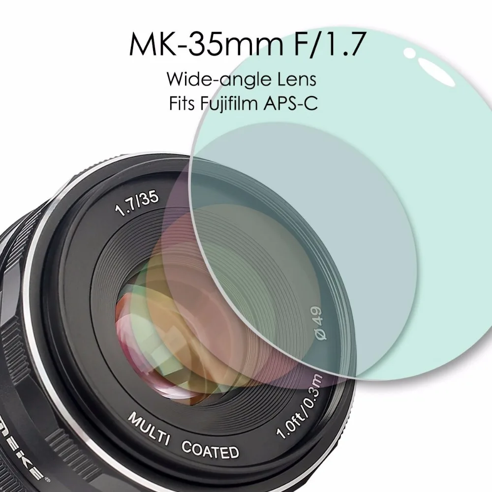 Meike 35mm f1.7 Camera Lens APS-C Large Aperture Manual Focus Lens For Fuji X/Sony E/Canon-EF-M/Olympus Micro 4/3 Mount Cameras