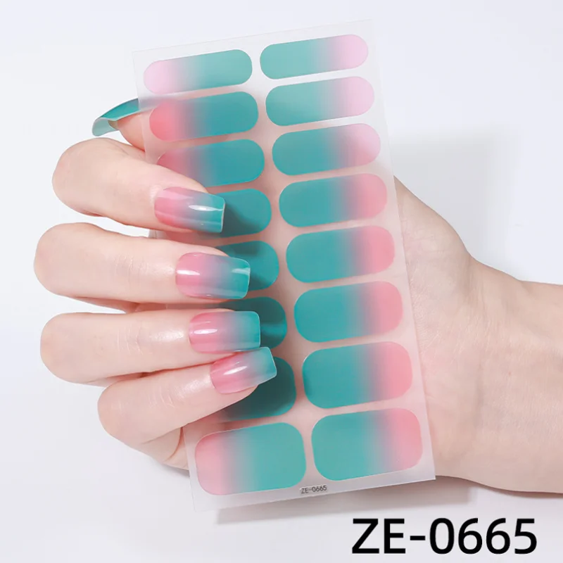 Franse gradiënt nagelsticker DIY snoepkleur nagelkunst decoraties druk op nagels schoonheid nagelwraps DIY manicure stickers nep nagel