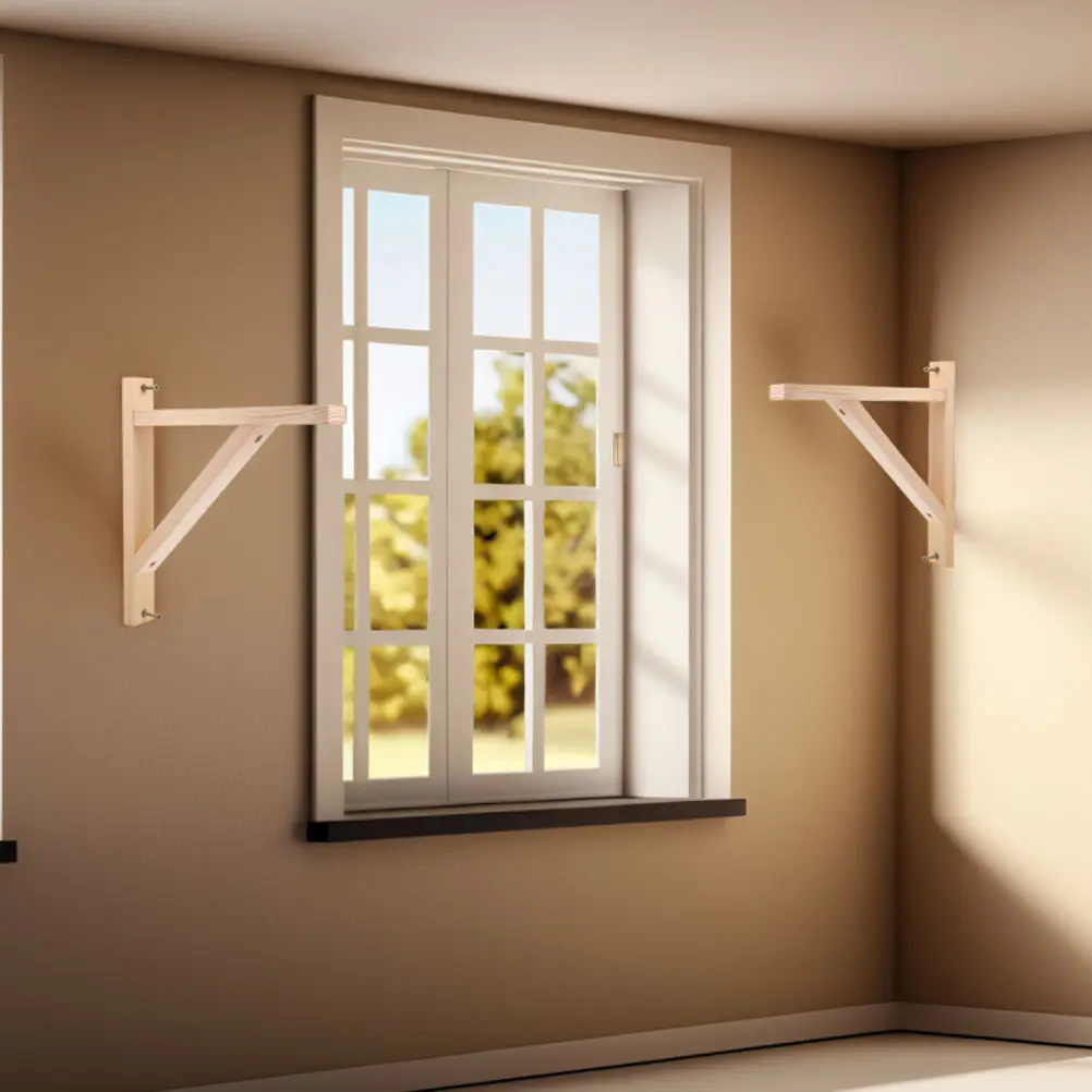3Pcs Triangle Wood Brackets Solid Wood Wall Mount Shelf Supports Floating Shelf Brackets Decorative Plant Hanger Support