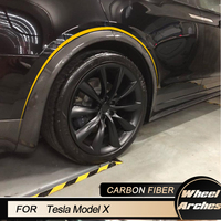 Car Wheel Arches For Tesla Model X Sport Utility 4-Door 2016-2018 Racing Fender Flares Wheel Eyebrow Arch Mudguards Carbon Fiber