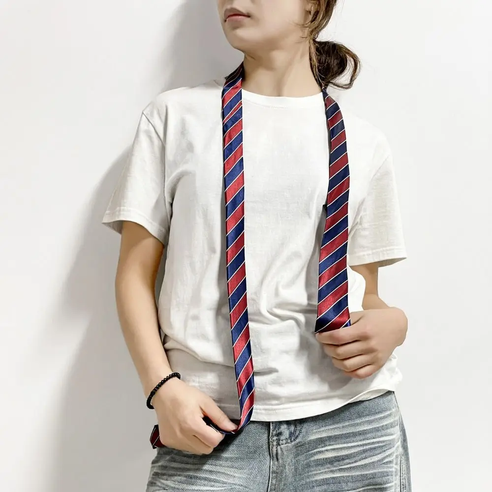 Korean Leopard Print Necktie Long Printed JK Uniform Necktie Y2K College Style Shirt Tie Decoration Performance
