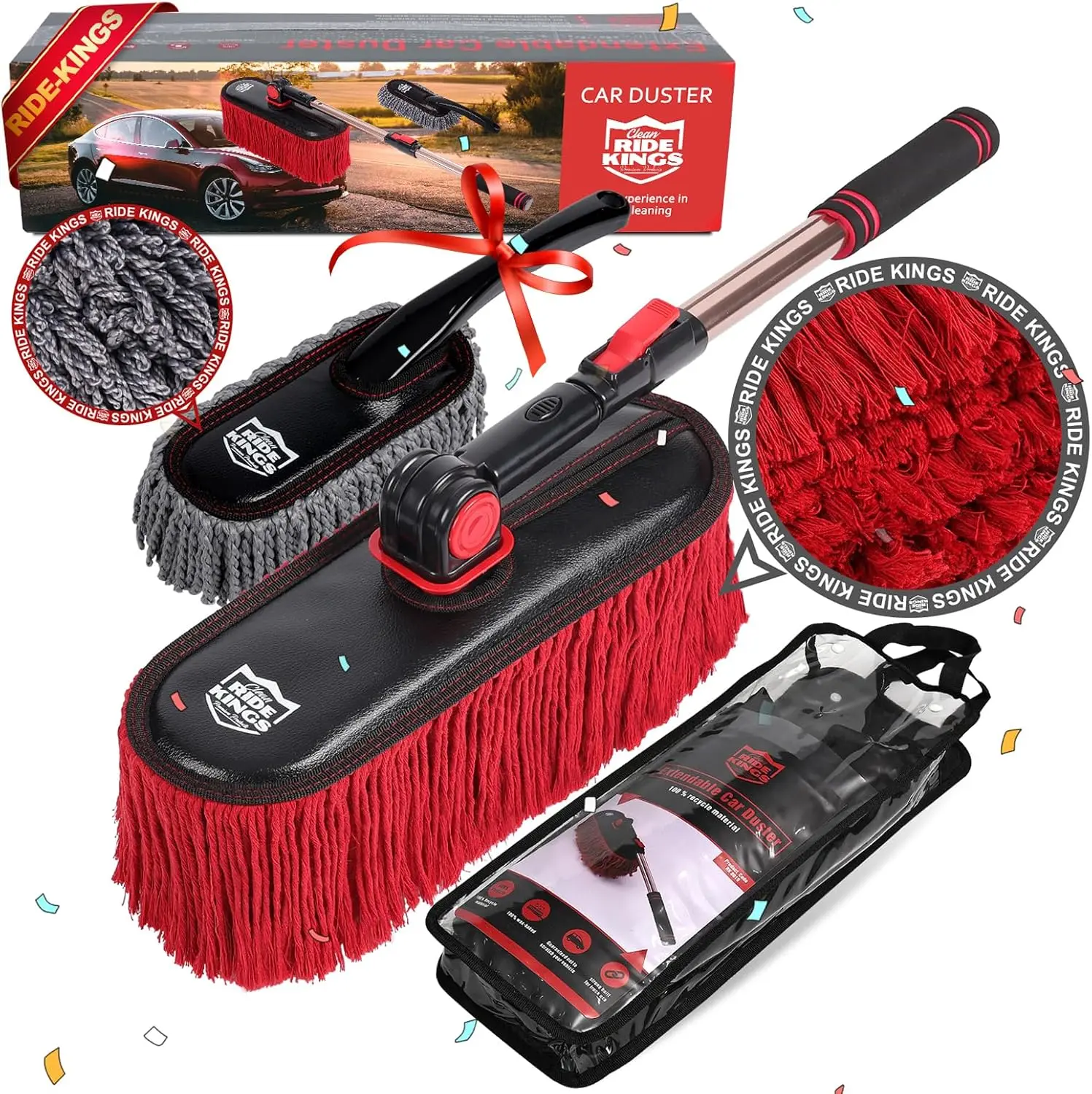 

Автомобильная щетка для удаления пыли с креплением на лобовое стекло, без царапин, подарки для мужчин и женщин - автомобильная щетка для пыли с выдвижной ручкой