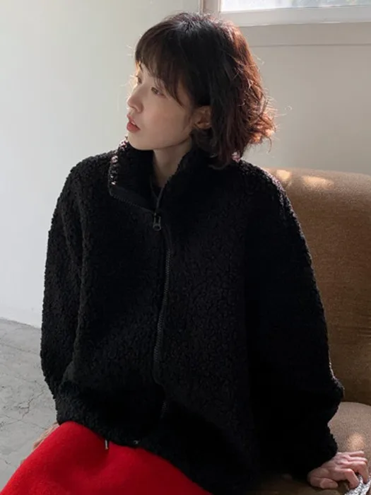 

Korean Sle Faionable Autumn Winter Lamb Velvet Jaet Women's Winter 2025 Dstring Stand Collar Zipper Cotton Coat