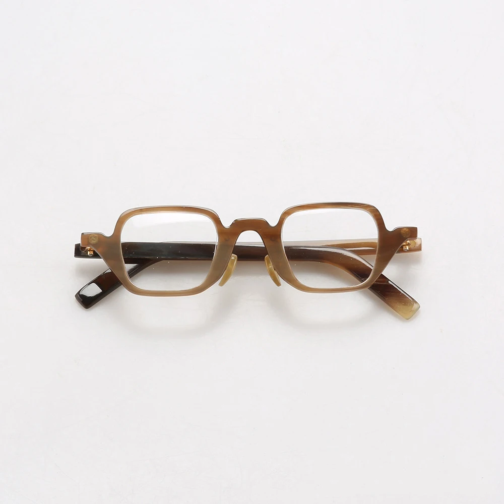 

Man's Glasses Frames Vintage Square Classic Retro Optical Lenses Eyeglasses Handmade Natural Horn Prescription Eyeglass Frames