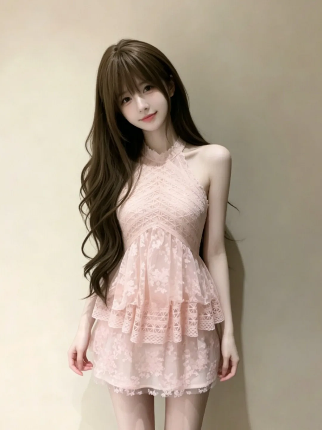 

Sweet Gentle Neckline Top And Skirt Set Summer Fashion Casual Style Cotton Material Anti-Wrinkle Medium Thickness