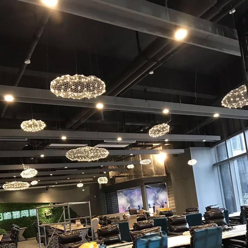 Modern Creative Cloud Llight Fixtures Led Pendant Lamp Starry Personality Hotel Restaurant Bar Designer Firefly Moderne Lustre