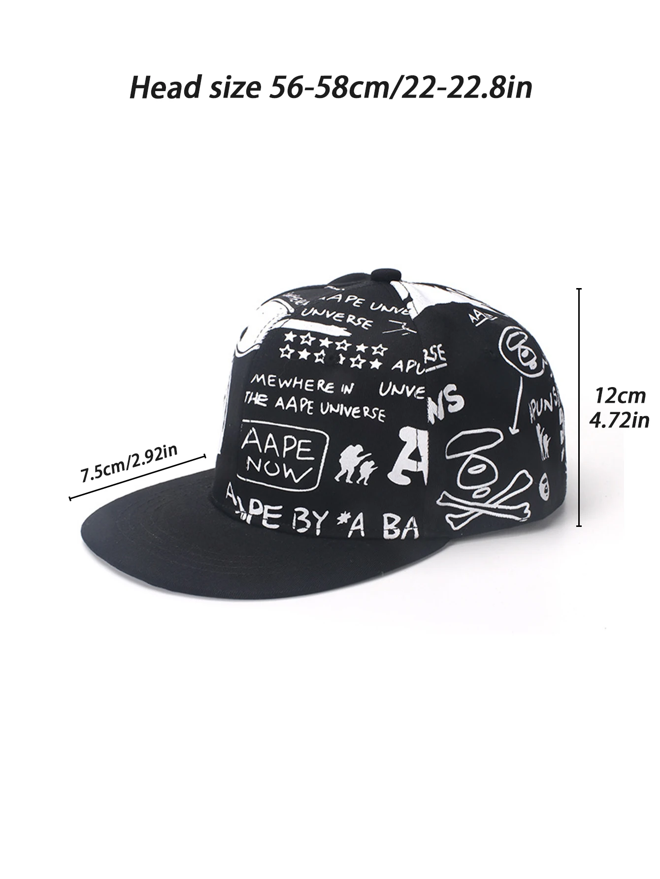 Hip hop cap flat brim hat street street dance duck tongue cap graffiti sunscreen sun hat spring and summer baseball cap