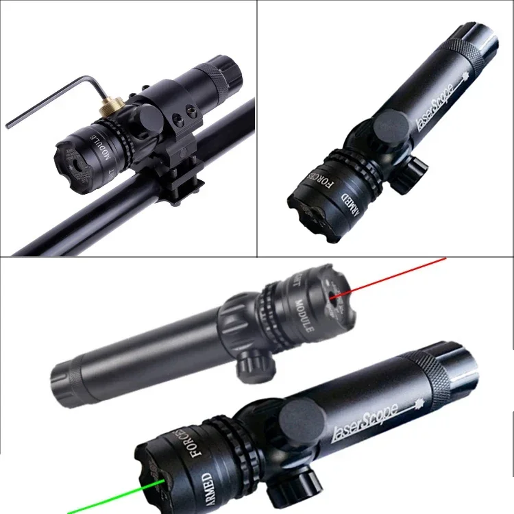 Tactical Hunting Green Laser Dot Sight Adjustable 532nm Red Laser Pointer Rifle Gun Scope Rail Barrel Pressure Switch Mount