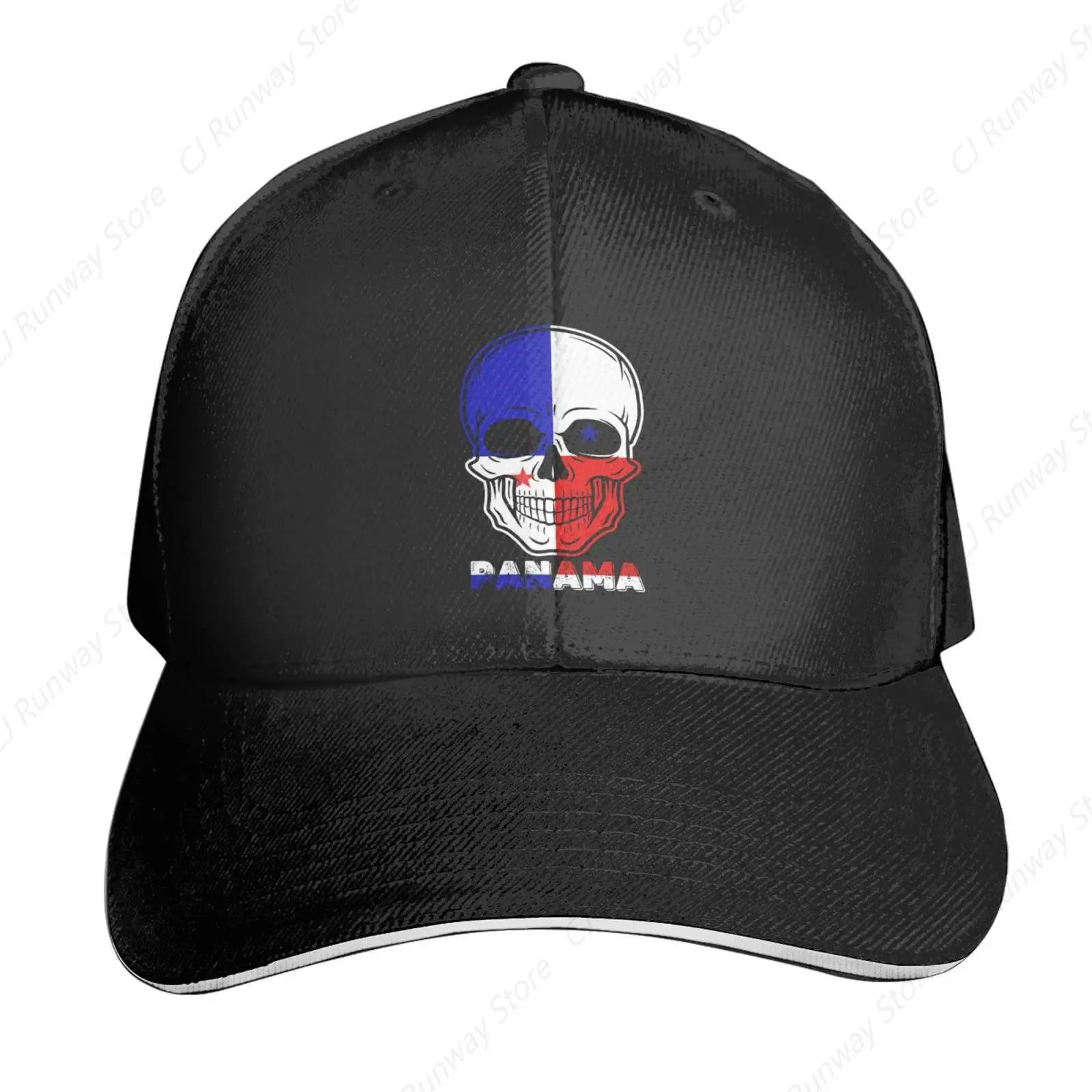 

Dad Hat Skull Panamanian Panama Flag Baseball Cap for Men Women Snapback Hat Aldult Curved Brim Casquette Truck Hats Adjustable