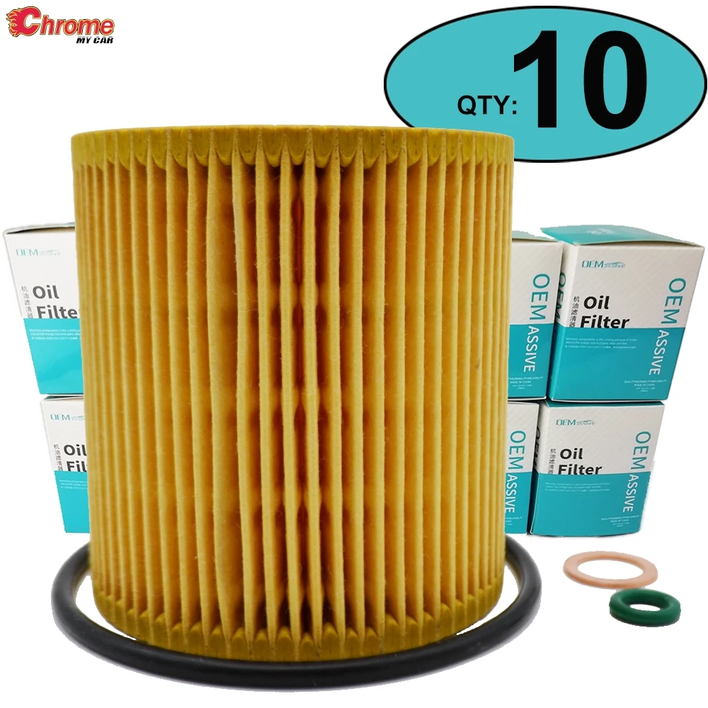 Ten(10) 11427541827 Oil Filters For BMW E85 E86 E89 F16 E83 E84 F26 F15 E65 E66 F01 F02 F04 F10 F18 E90 F34 F35 E81 E82 F20