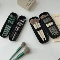 2 pezzi nero piccolo + grandi borse per cosmetici custodia per pennelli per trucco con doppia cerniera impermeabile borsa da donna portaspazzole da viaggio portatile