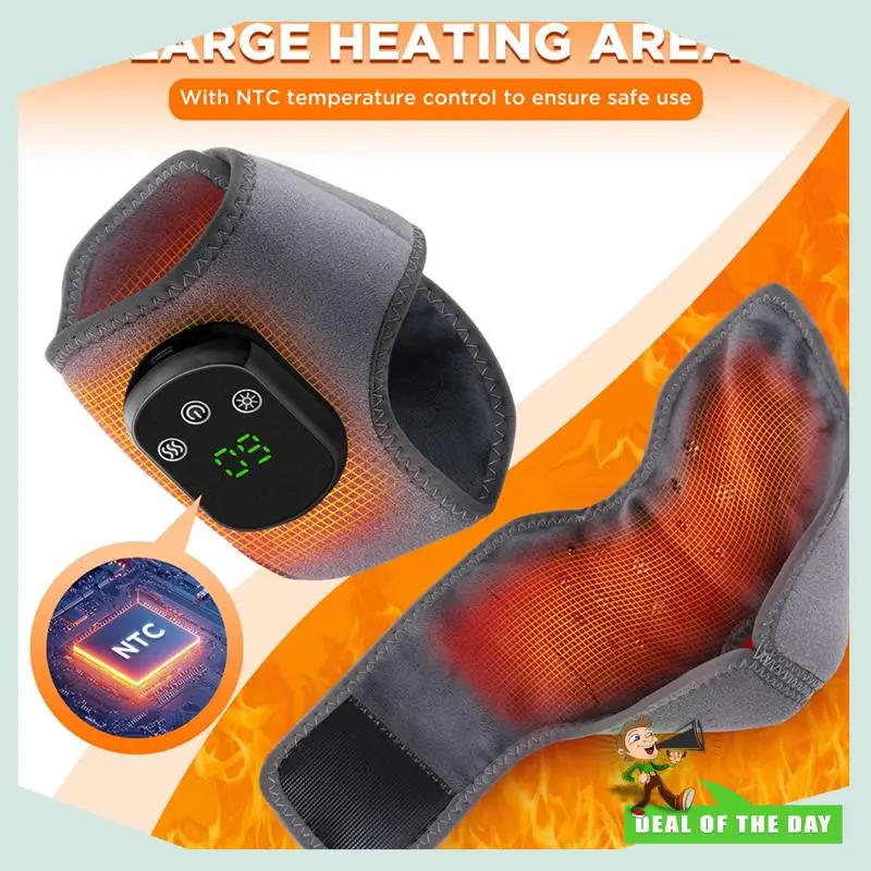 Masażer do kostek bezprzewodowy z funkcją grzania i kompresji, dostawa w 24 godziny, 5 poziomów grzania, 3 tryby wibracji.