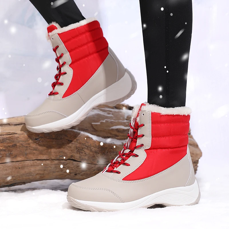 

Women Platform Snow Boots Plush Keep Warm Thigh High Boots Minimalism 2025 New Winter Ankle Boots Comfortable Walking Sneakers