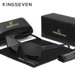 KINGSEVEN Men Women One-piece Sunglasses Polarized UV400 Sunscreen Glasses Cat Eye Large Frame Shopping Driving Oudoor Eyewear