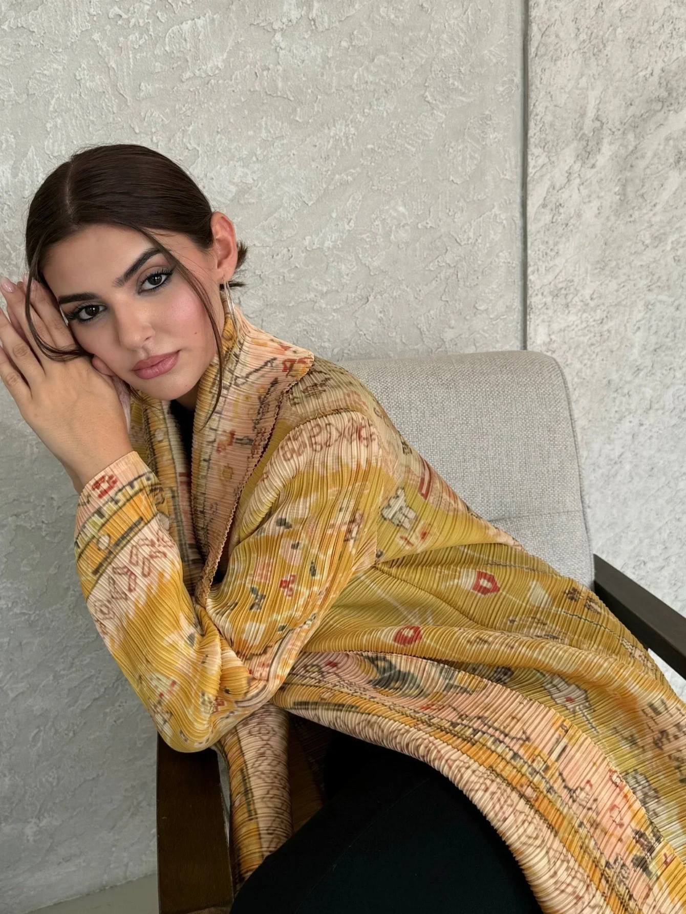 Eid Muslim Abaya Women Pleated Miyake Cardigan Dresses Abayas Ramadan Morocco Dubai Jalabiya Kaftan Vestidos Arab Long Robe 2025