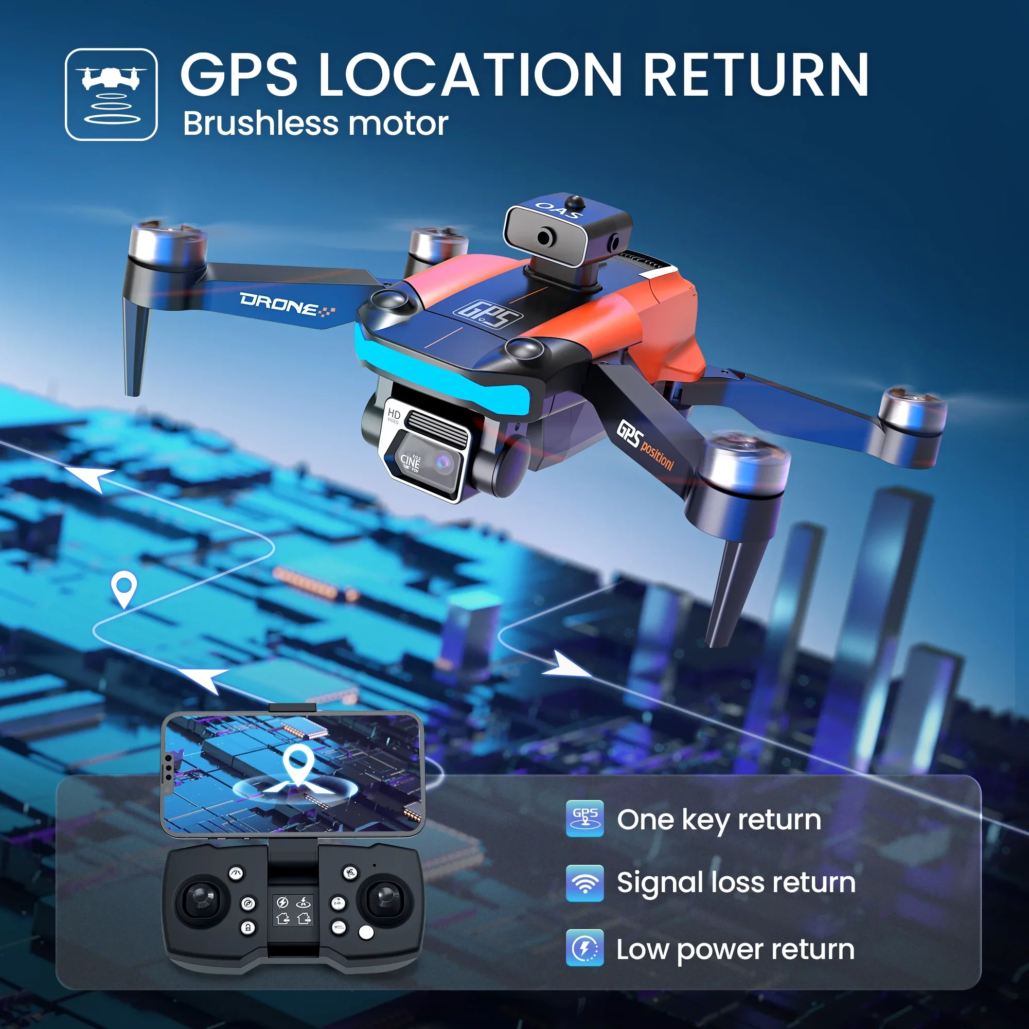 WeFone D99 8K UHD GPS Drone, Foldable, Brushless Motor, VR Mode, GPS Auto Follow, RC Quadcopter,C0.